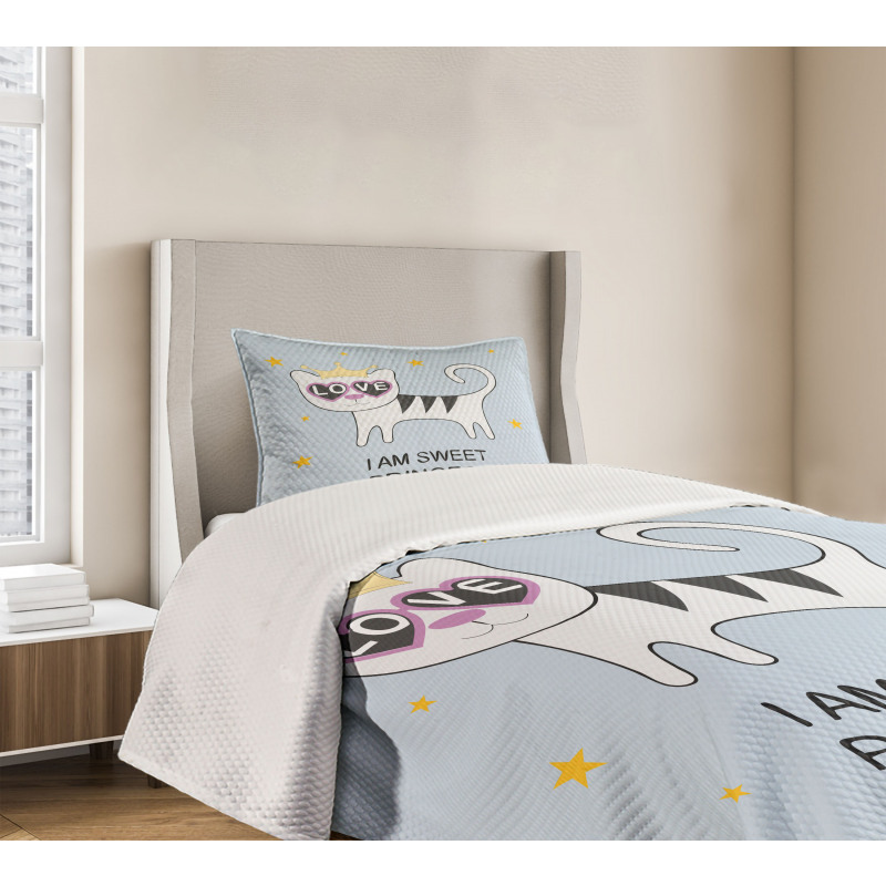 Cat Hearts Love Bedspread Set