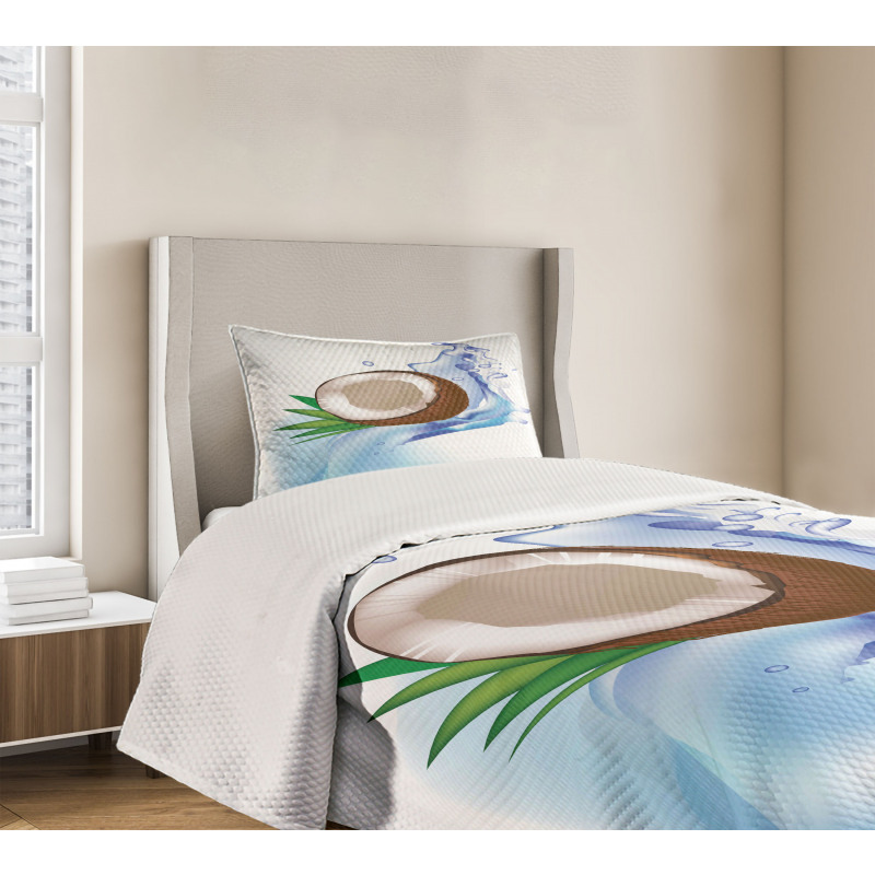 Broken Coconut and Leaves Bedspread Set