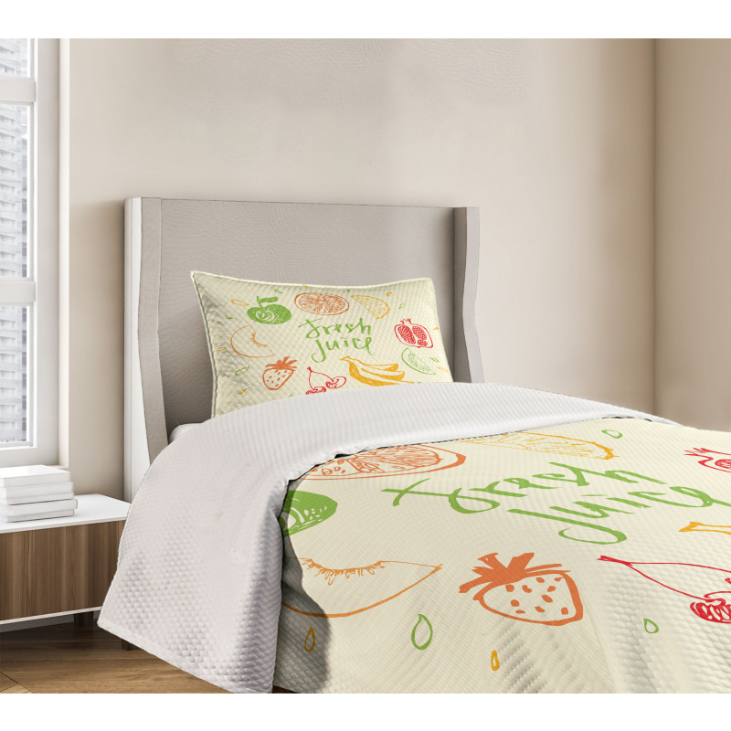 Pomegranate Peach Lime Bedspread Set