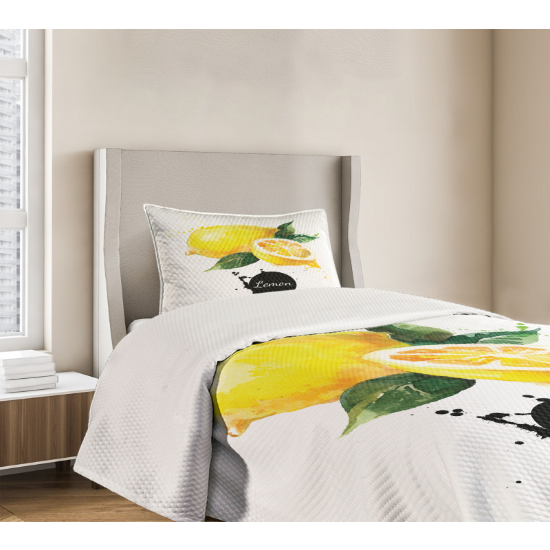 Sour Citrus Lemon Design Bedspread Set