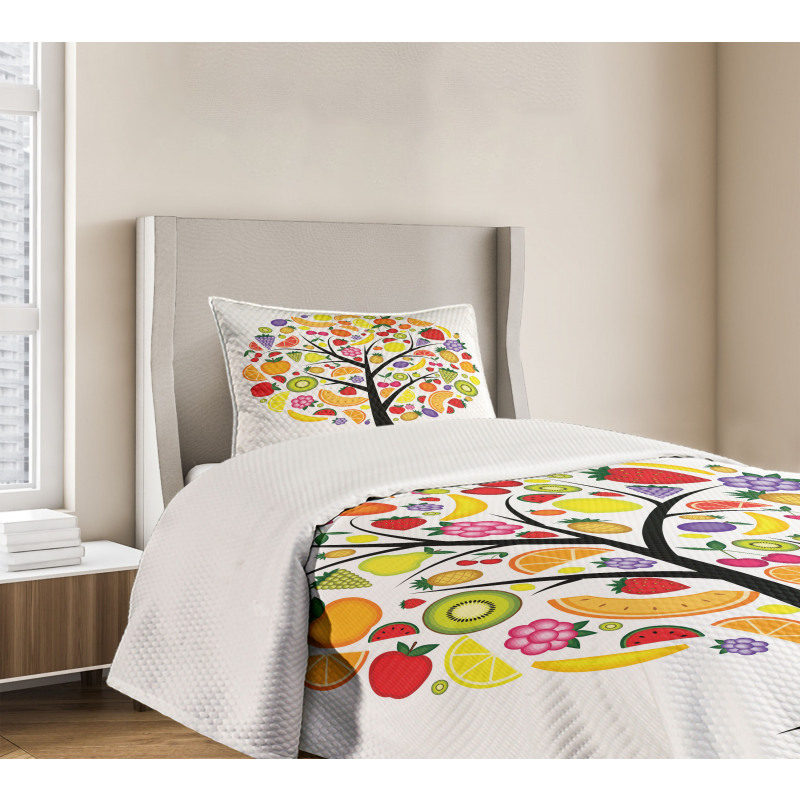 Vegetarian Tree Avocado Bedspread Set