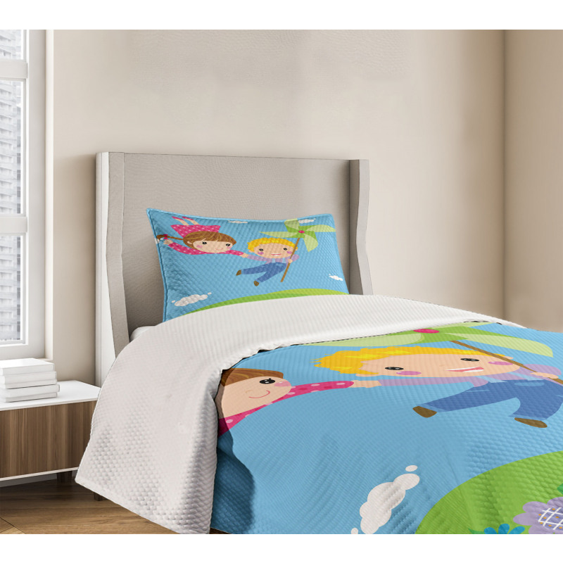 Cartoon Kids Friends Bedspread Set