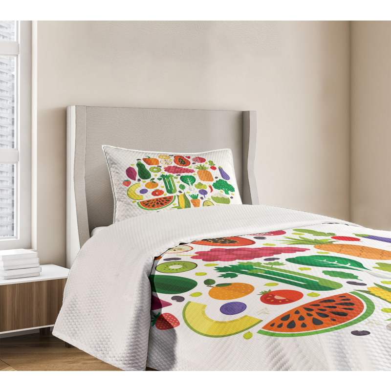 Yummy Food Circle Bedspread Set