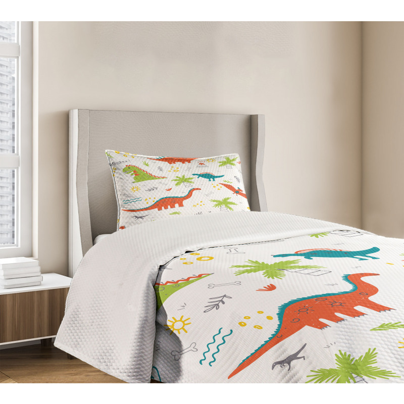 Prehistoric Wildlife Bedspread Set