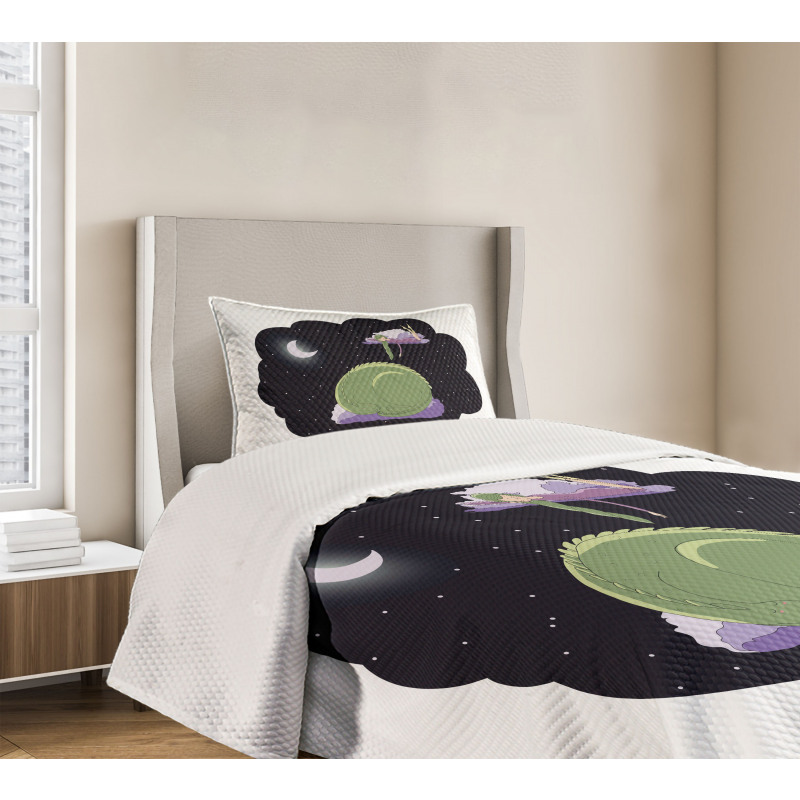 Sleeping Kid Dragon Bedspread Set