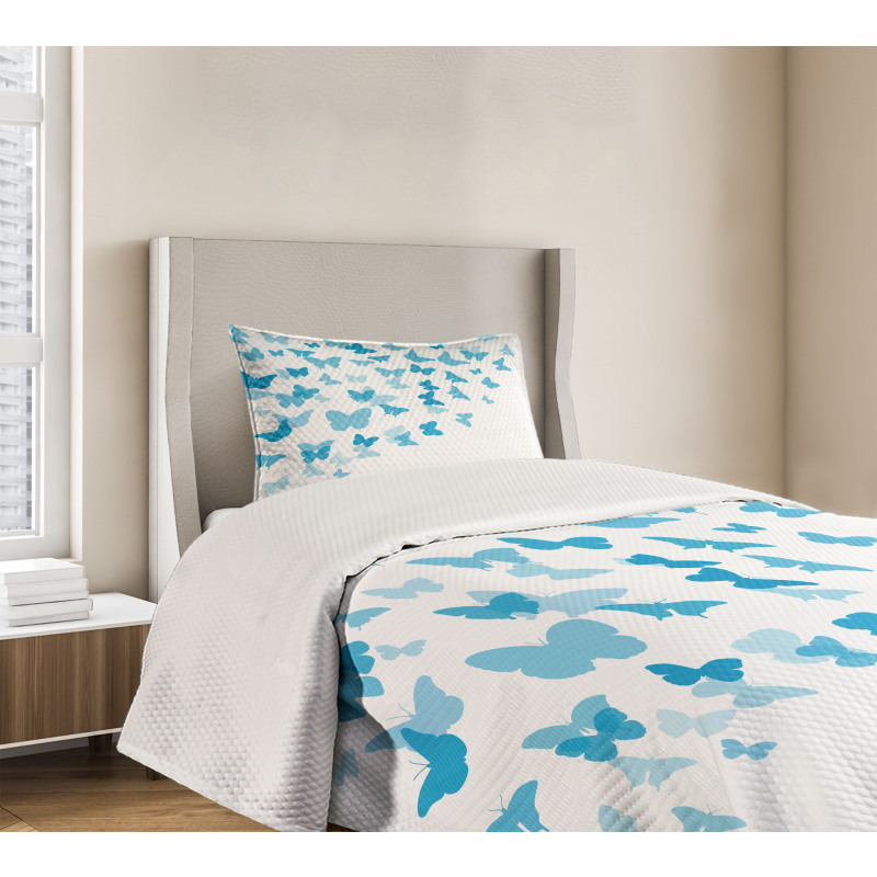 Butterfly Flock Bedspread Set