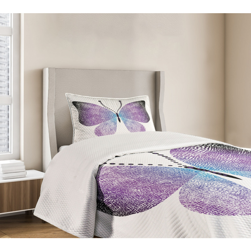 Pointillist Butterfly Bedspread Set