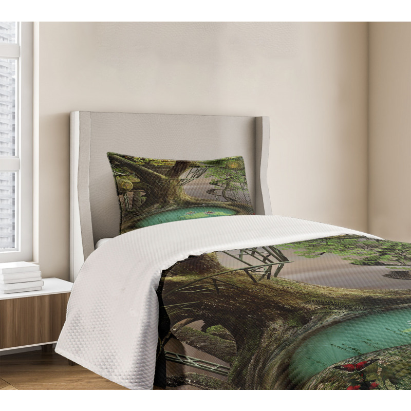 Enchanted Tree Fort Pond Bedspread Set