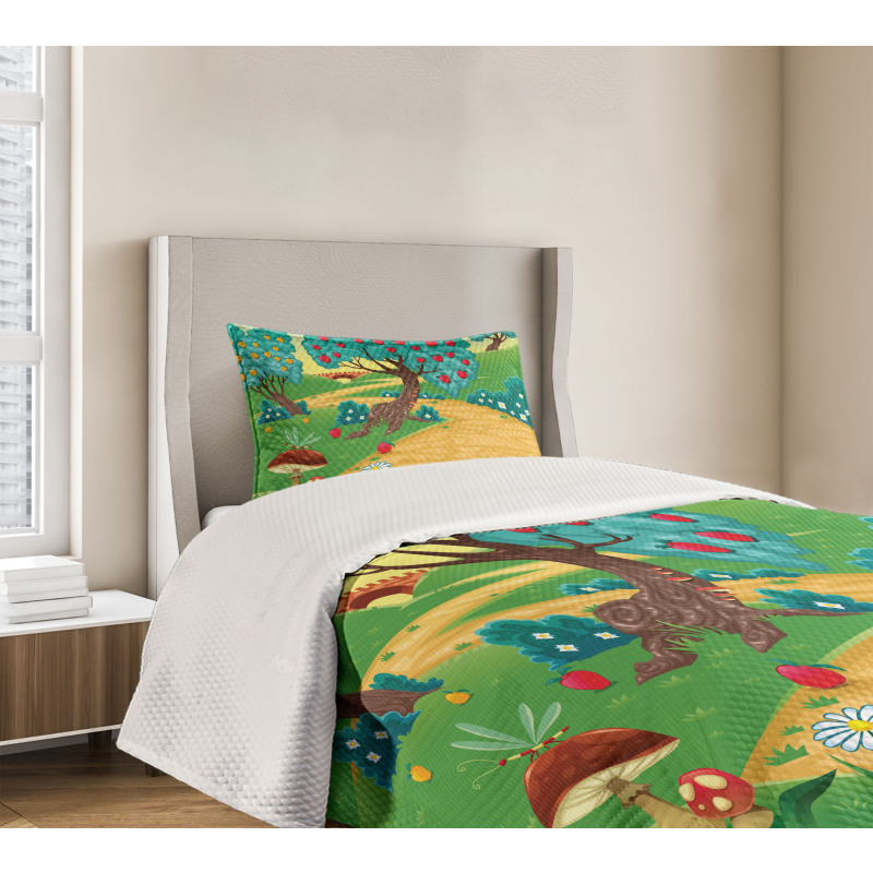 Apple Tree and Dragonfly Bedspread Set