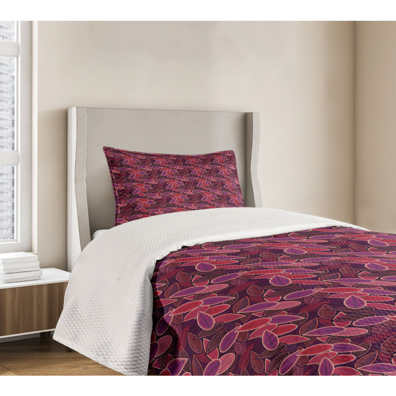 Abstract Leaves Foliage Bedspread Set