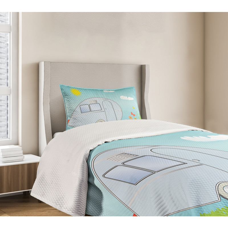 Summer Vacation Theme Bedspread Set