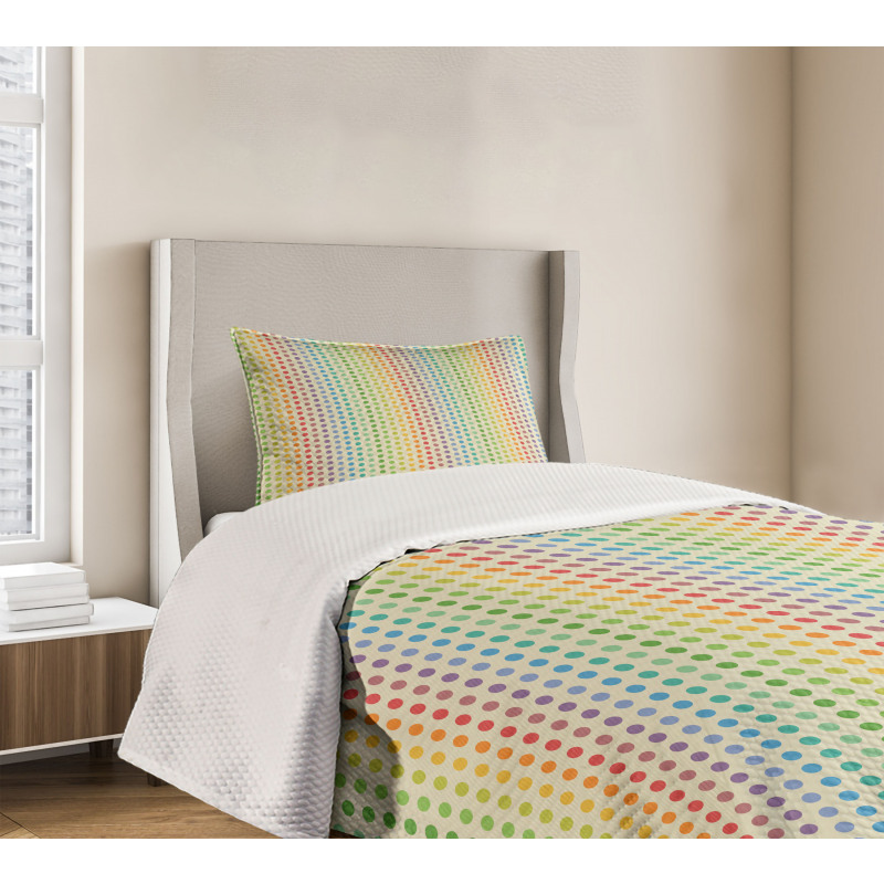 Colorful Dots Spectrum Bedspread Set