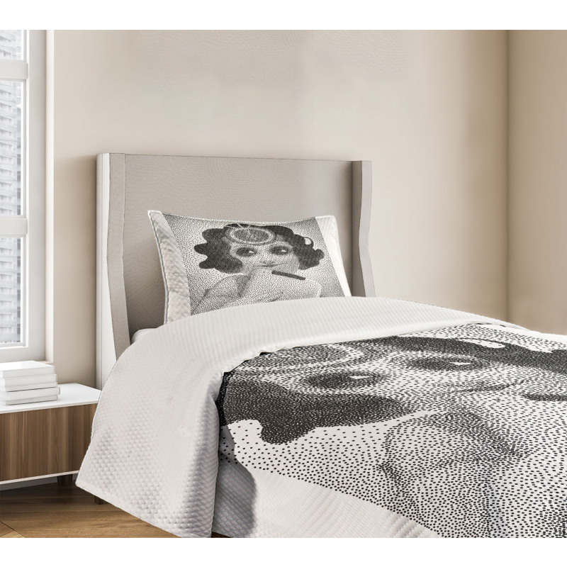 Pointillistic Pencil Art Bedspread Set