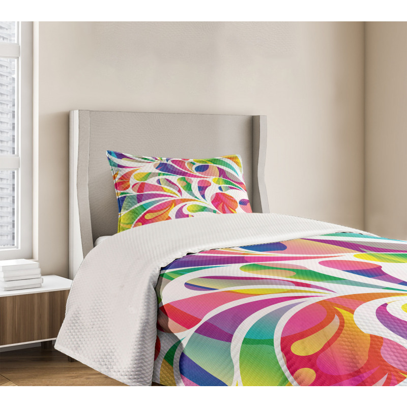 Abstract Arc-drop Bedspread Set