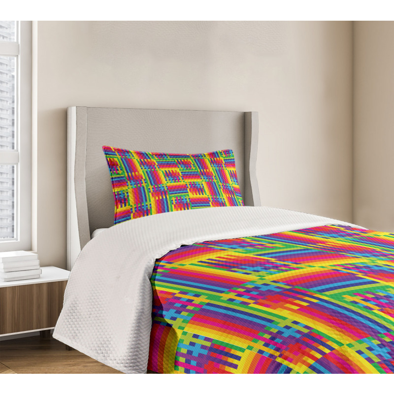 Striped Mosaic Bedspread Set