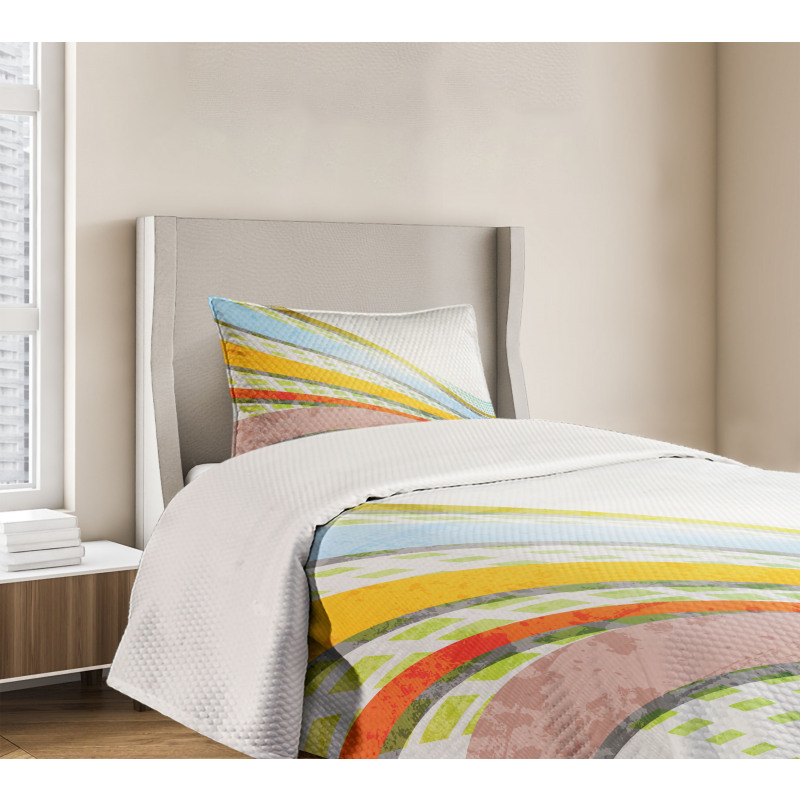 Curved Stripes Bedspread Set