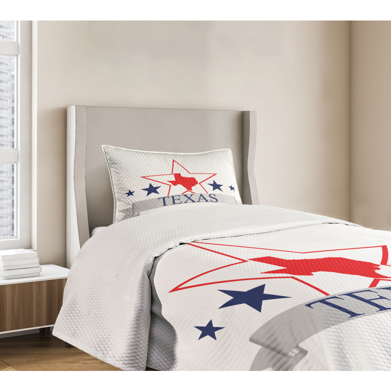 American Map Pattern Bedspread Set