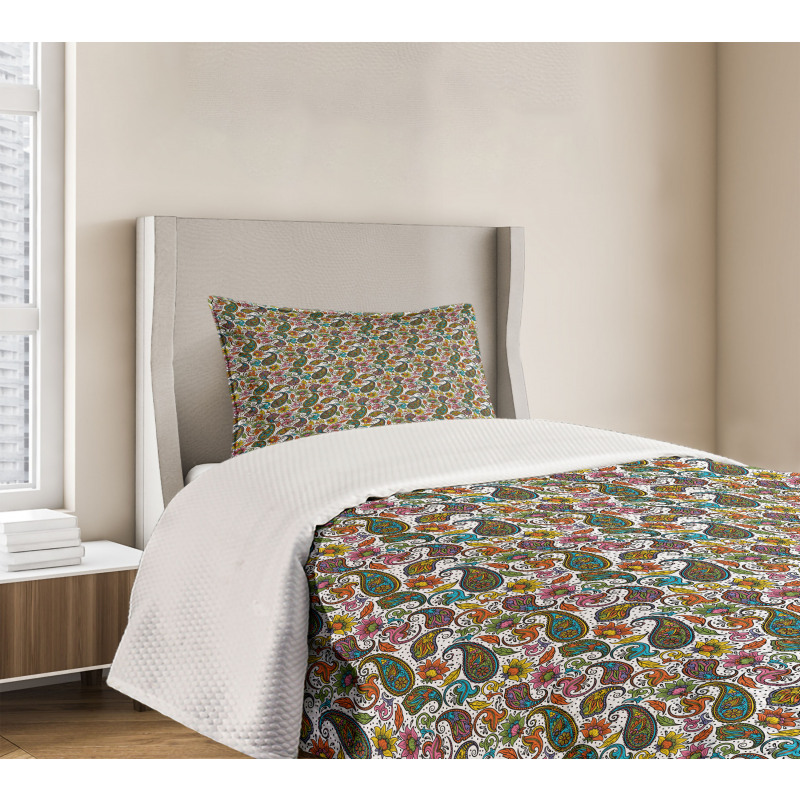 Retro Paisley Colorful Bedspread Set