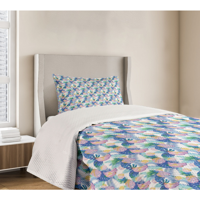 Hawaiian Summer Plants Bedspread Set