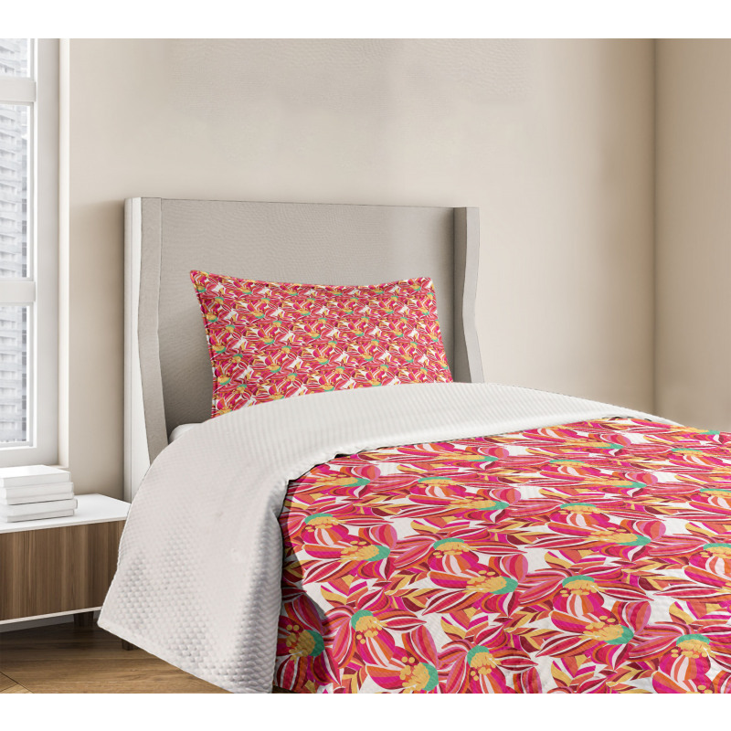 Abstract Spring Blossoms Bedspread Set