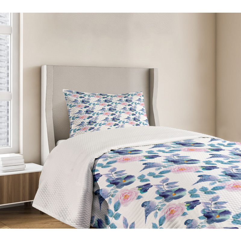 Bird and Nature Growth Bedspread Set