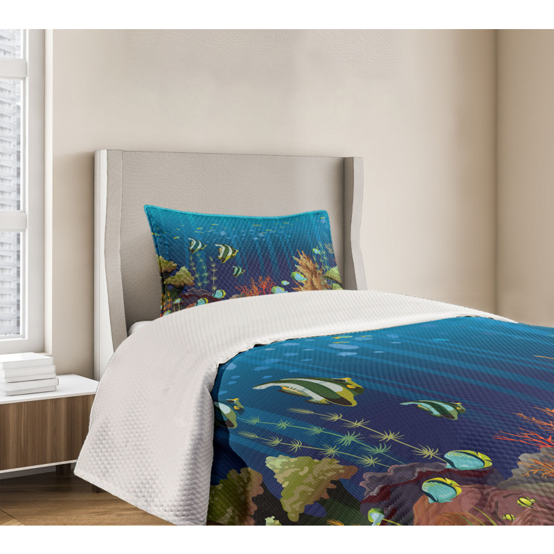 Coral Reef Fishes Bedspread Set