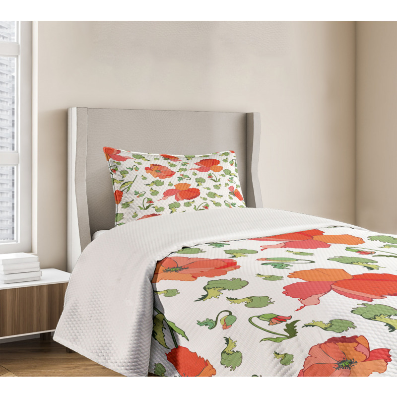 Buds Blossoms Leaves Bedspread Set