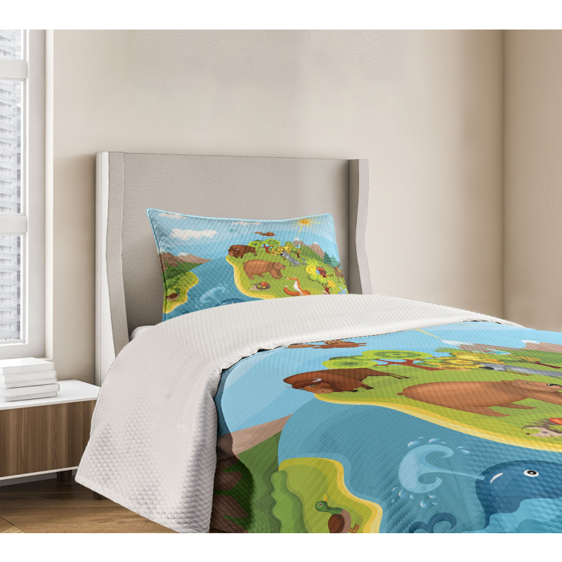 Happy Planet Mountains Bedspread Set