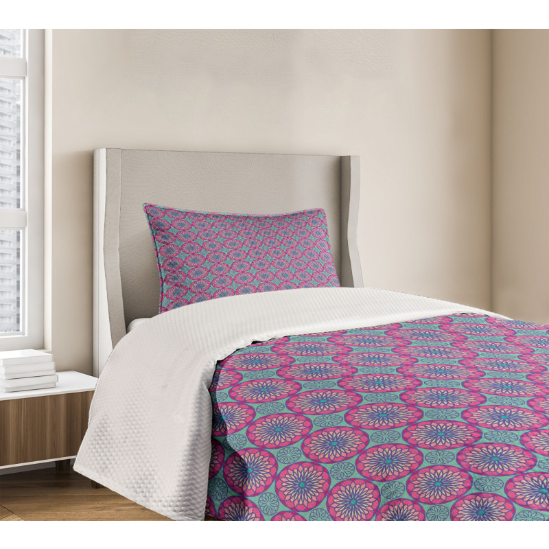 Geometric Petals Art Design Bedspread Set