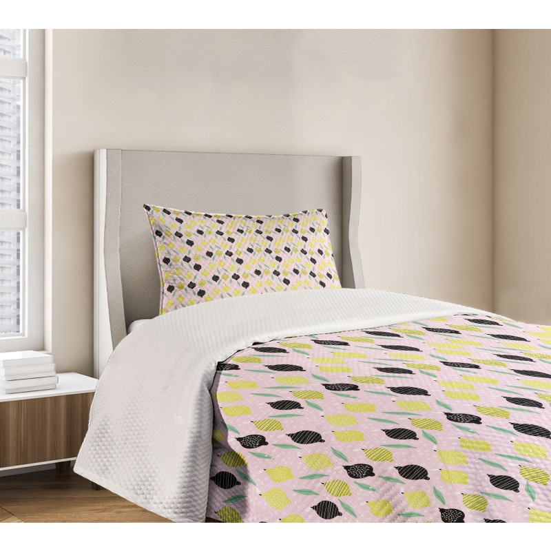 Crocked Line Lemons Bedspread Set