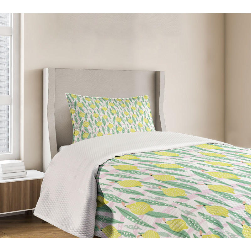 Lemon Leaves Bedspread Set