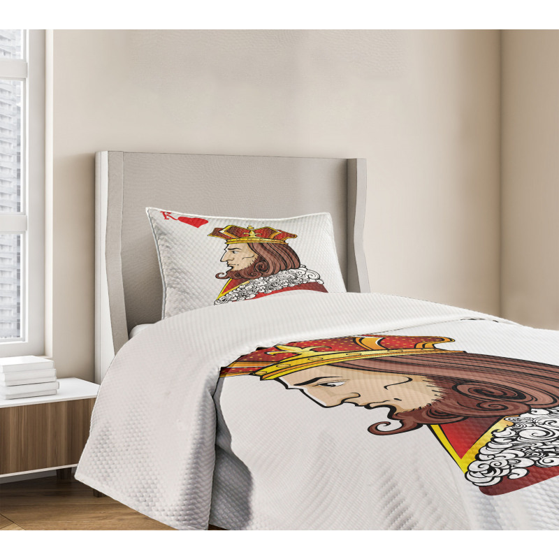 King of Heart Play Card Bedspread Set