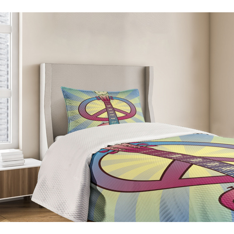 Woodstock Music Theme Bedspread Set