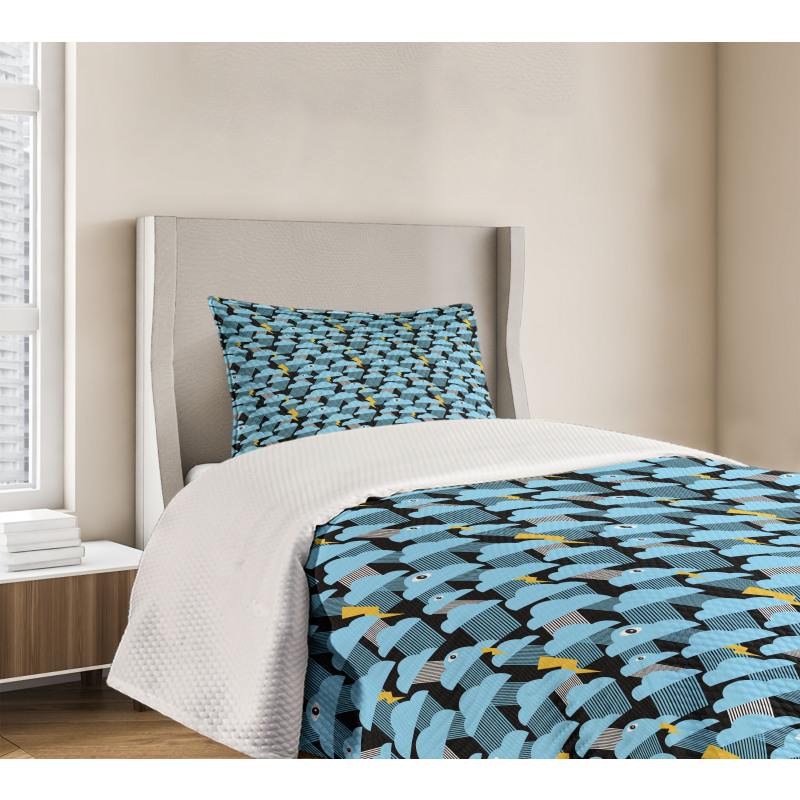 Single Eyed Clouds Rain Bedspread Set