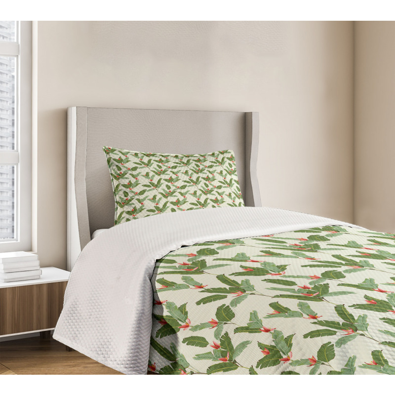 Palm Leaves and Banana Bedspread Set