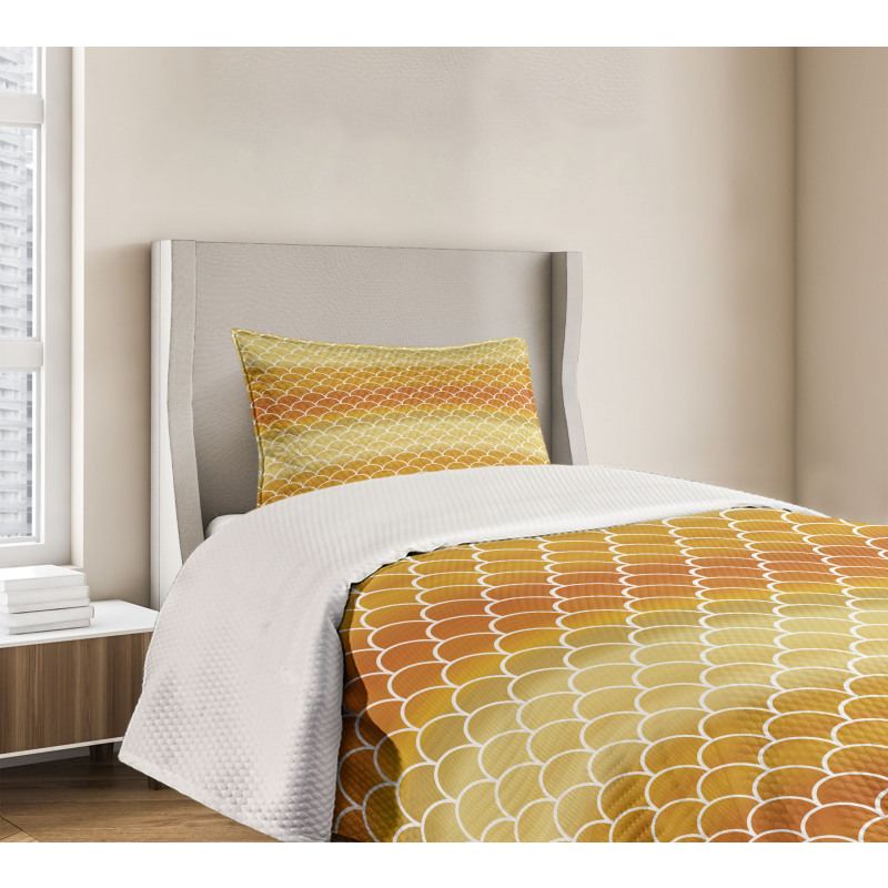 Fish Scale Rising Sun Bedspread Set