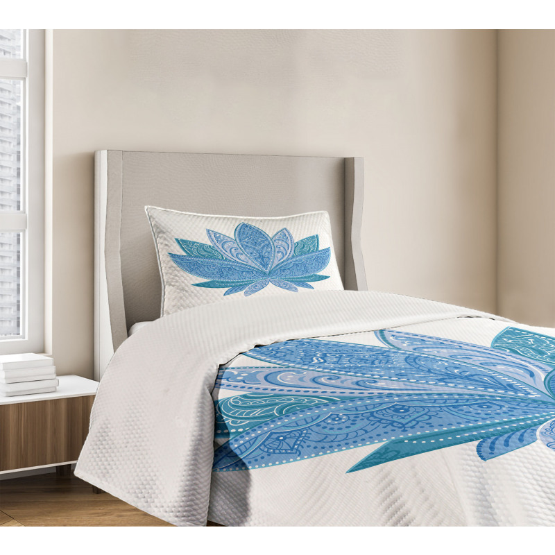 Oriental Lotus Petals Bedspread Set