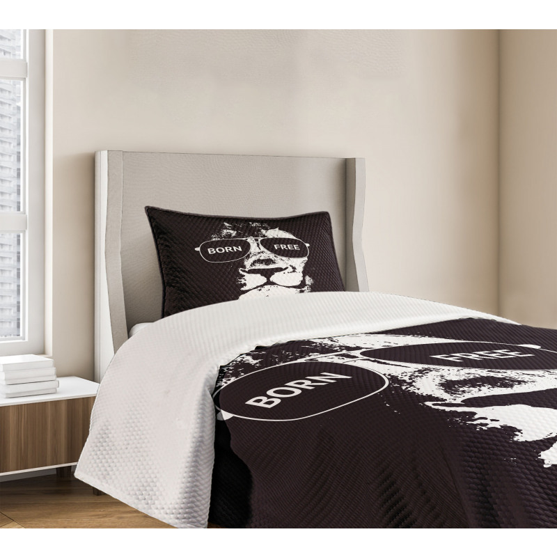 Lion Glasses Bedspread Set