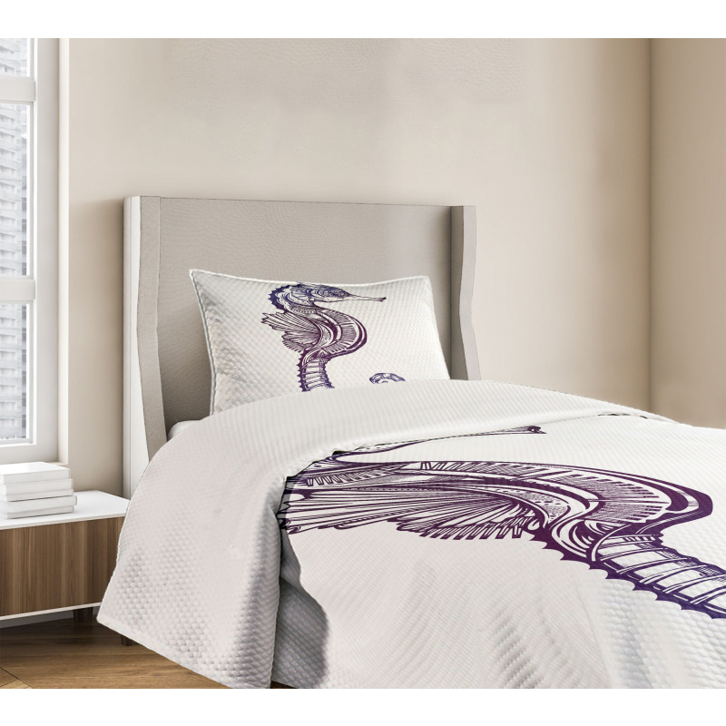 Boho Seahorse Tattoo Bedspread Set