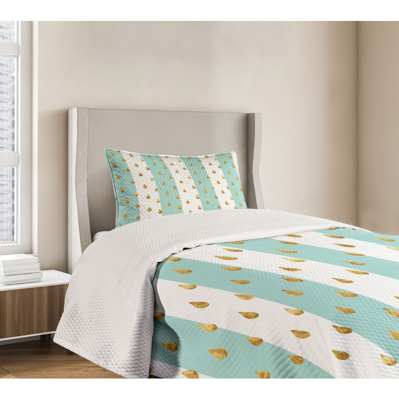 Drops on Bold Stripes Bedspread Set