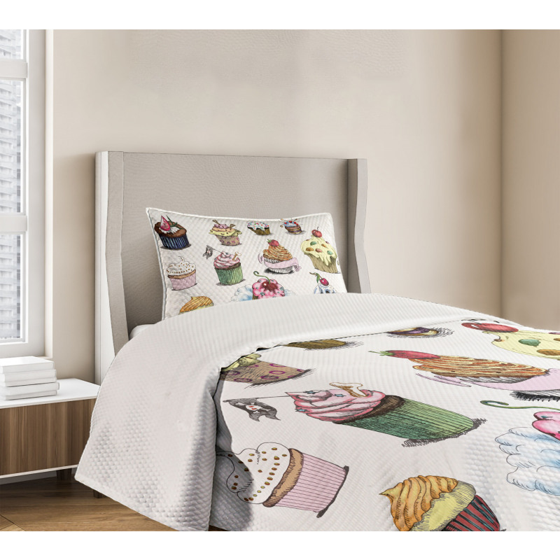 Yummy Cupcake Medley Bedspread Set