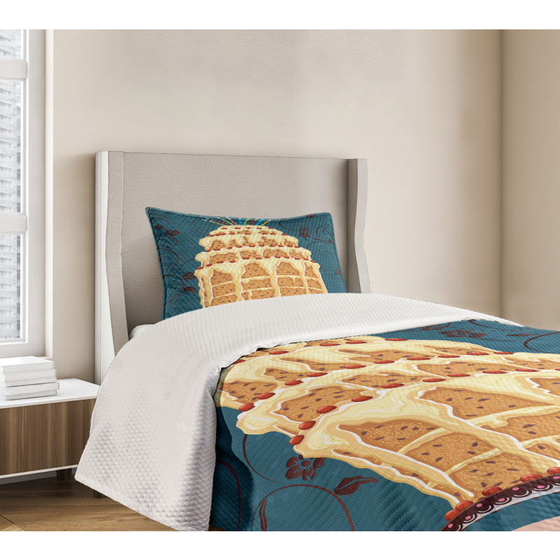 Crumb Coated Party Cake Bedspread Set