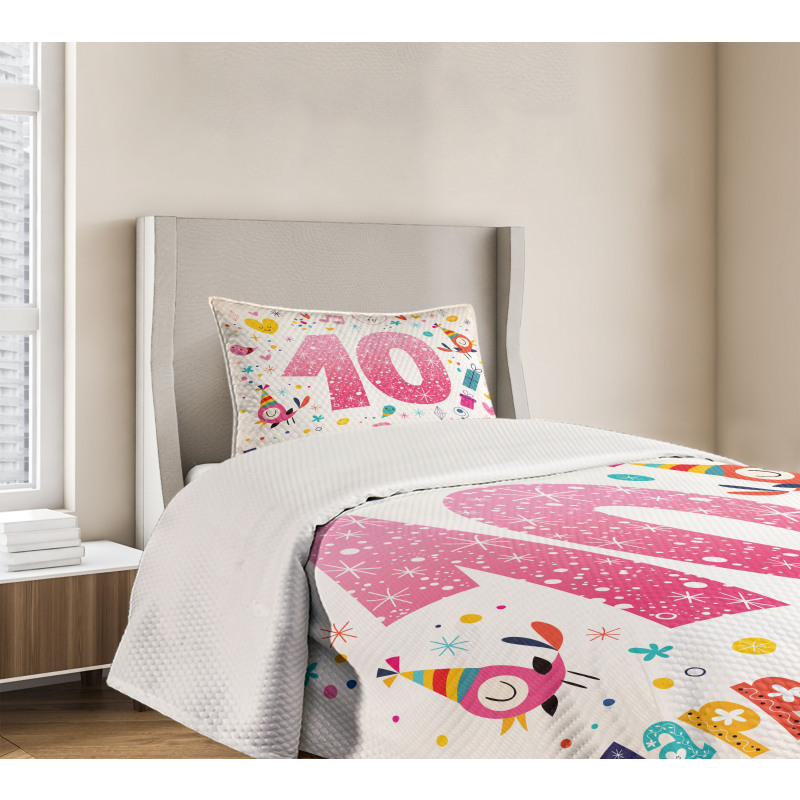 10 Years Kids Birthday Bedspread Set