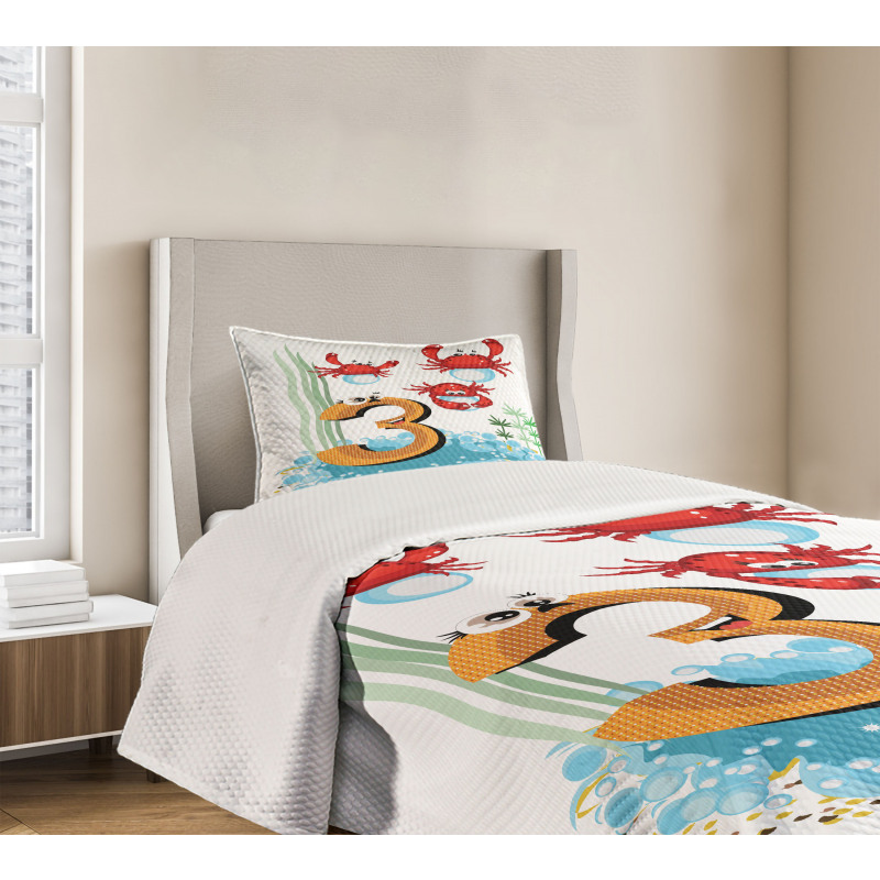 Sea Animals Kids Cartoon Bedspread Set