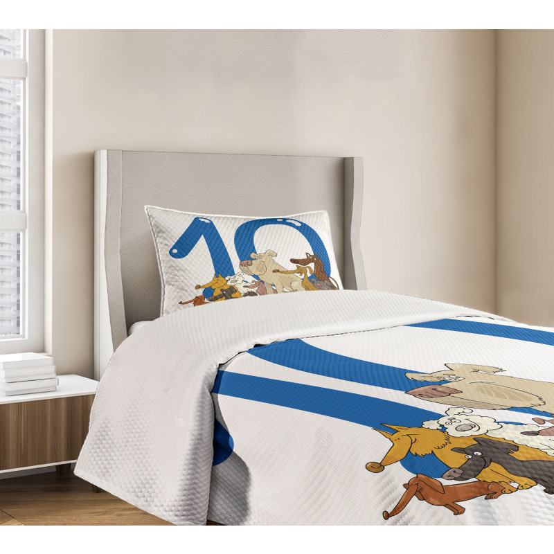 Street Dogs Puppies Bedspread Set