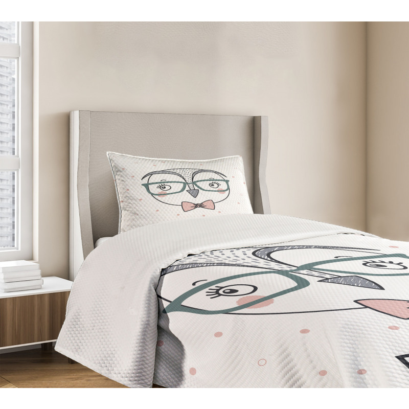 Cartoon Smart Owl Boy Bedspread Set