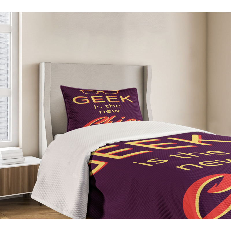 Typography Hipster Words Bedspread Set