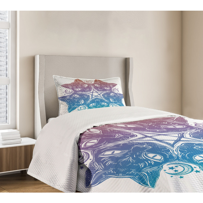 Cats Mandala Design Bedspread Set