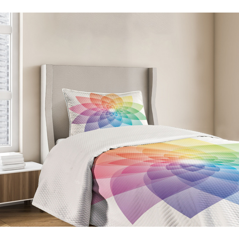 Rainbow Tones Petal Bedspread Set