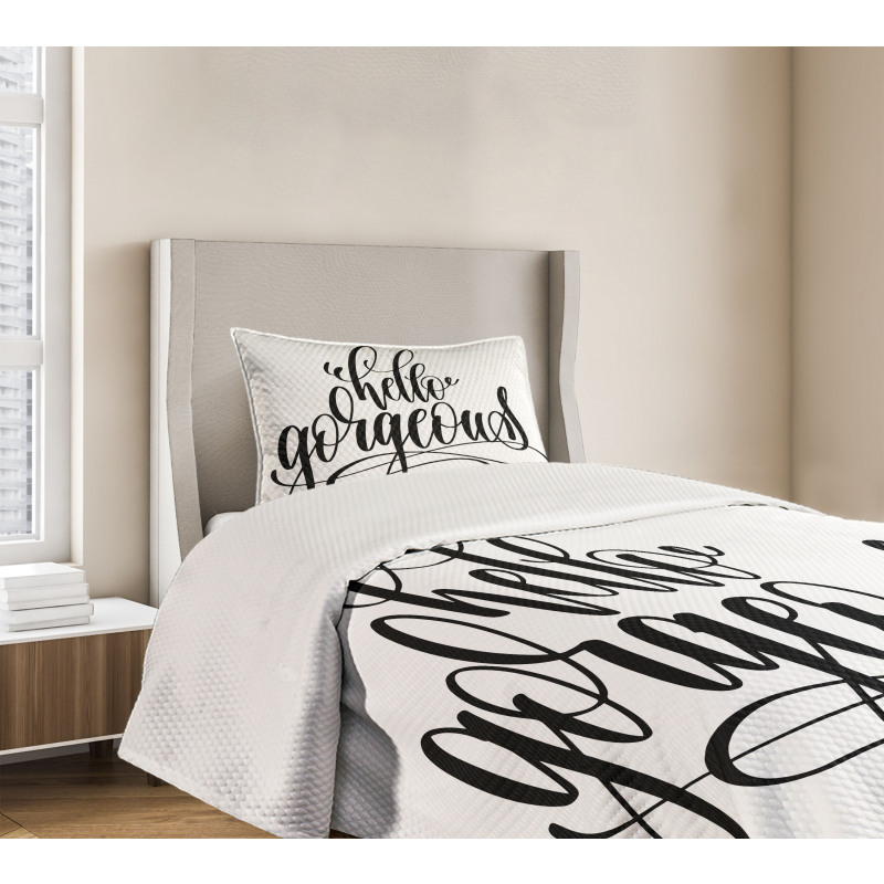 Calligraphy Font Bedspread Set